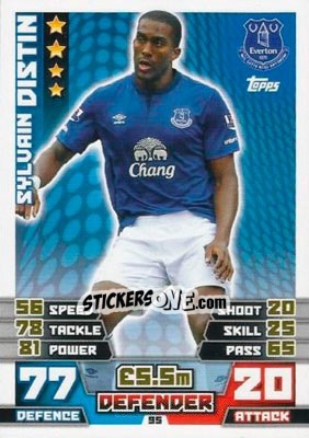 Sticker Sylvain Distin - English Premier League 2014-2015. Match Attax n. 95 - Topps