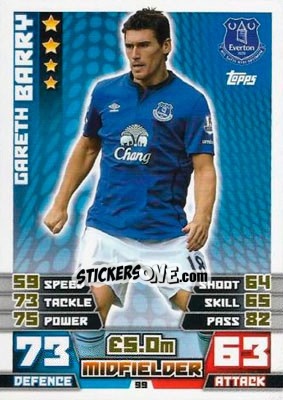 Sticker Gareth Barry - English Premier League 2014-2015. Match Attax n. 99 - Topps