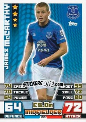 Sticker James McCarthy - English Premier League 2014-2015. Match Attax n. 100 - Topps