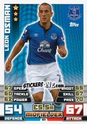 Sticker Leon Osman - English Premier League 2014-2015. Match Attax n. 101 - Topps