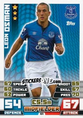 Figurina Leon Osman - English Premier League 2014-2015. Match Attax - Topps