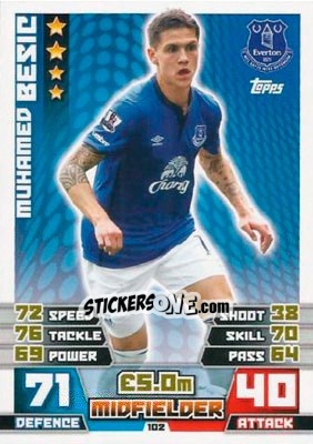 Sticker Muhamed Bešic - English Premier League 2014-2015. Match Attax n. 102 - Topps