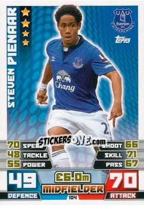 Sticker Steven Pienaar - English Premier League 2014-2015. Match Attax n. 104 - Topps