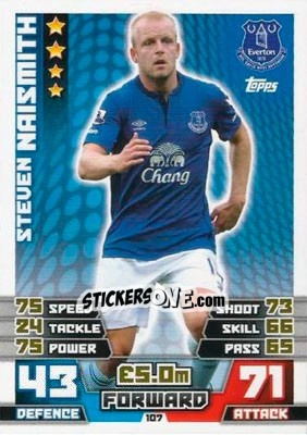 Sticker Steven Naismith - English Premier League 2014-2015. Match Attax n. 107 - Topps