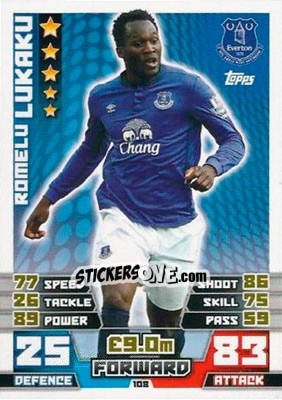 Sticker Romelu Lukaku - English Premier League 2014-2015. Match Attax n. 108 - Topps