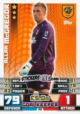 Figurina Allan McGregor - English Premier League 2014-2015. Match Attax - Topps