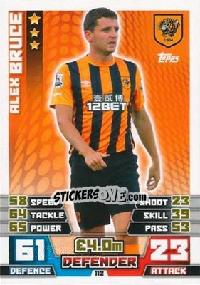 Sticker Alex Bruce - English Premier League 2014-2015. Match Attax n. 112 - Topps