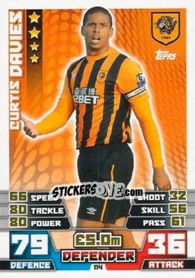 Sticker Curtis Davies - English Premier League 2014-2015. Match Attax n. 114 - Topps