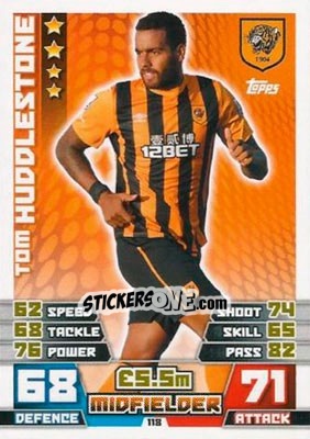 Sticker Tom Huddlestone - English Premier League 2014-2015. Match Attax n. 118 - Topps