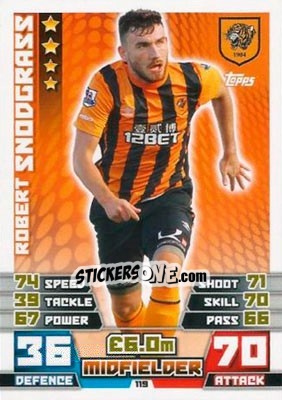 Sticker Robert Snodgrass - English Premier League 2014-2015. Match Attax n. 119 - Topps