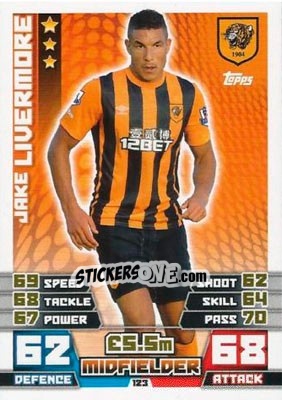 Sticker Jake Livermore - English Premier League 2014-2015. Match Attax n. 123 - Topps