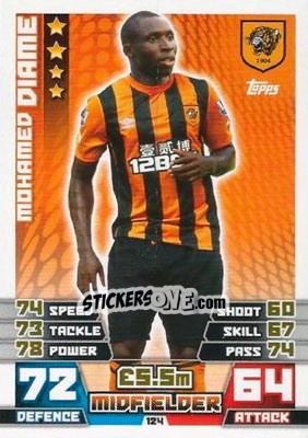 Sticker Mohamed Diame - English Premier League 2014-2015. Match Attax n. 124 - Topps