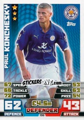 Sticker Paul Konchesky - English Premier League 2014-2015. Match Attax n. 130 - Topps