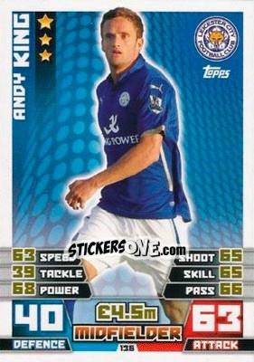 Sticker Andy King - English Premier League 2014-2015. Match Attax n. 136 - Topps