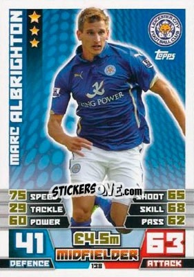 Sticker Marc Albrighton - English Premier League 2014-2015. Match Attax n. 138 - Topps