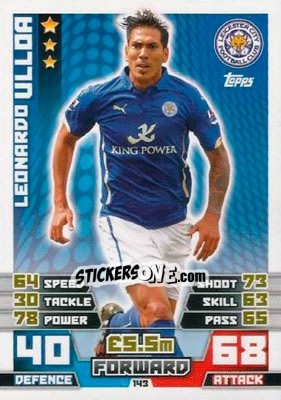 Sticker Leonardo Ulloa - English Premier League 2014-2015. Match Attax n. 143 - Topps