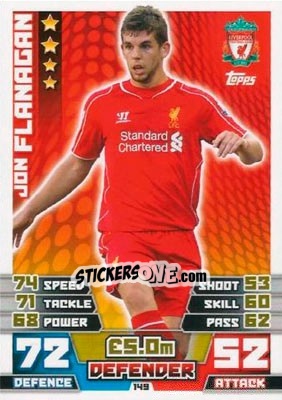 Sticker Jon Flanagan - English Premier League 2014-2015. Match Attax n. 149 - Topps