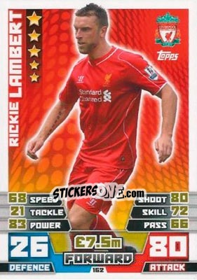 Sticker Rickie Lambert - English Premier League 2014-2015. Match Attax n. 162 - Topps