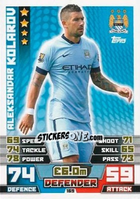 Sticker Aleksandar Kolarov - English Premier League 2014-2015. Match Attax n. 169 - Topps