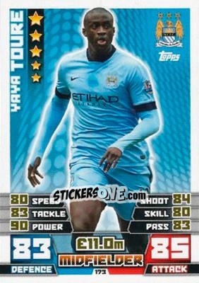 Sticker Yaya Touré - English Premier League 2014-2015. Match Attax - Topps