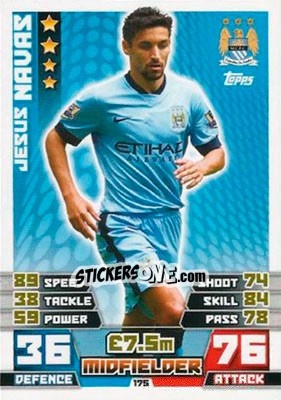 Sticker Jesús Navas - English Premier League 2014-2015. Match Attax n. 175 - Topps