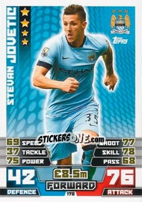 Sticker Stevan Jovetic - English Premier League 2014-2015. Match Attax n. 178 - Topps