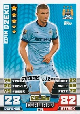 Sticker Edin Dzeko - English Premier League 2014-2015. Match Attax n. 180 - Topps