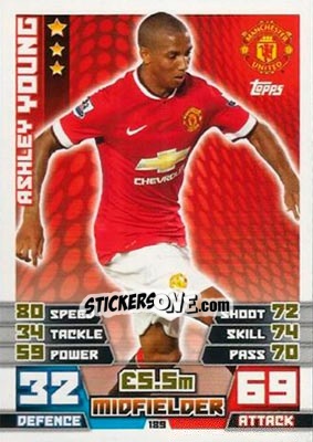 Sticker Ashley Young - English Premier League 2014-2015. Match Attax - Topps