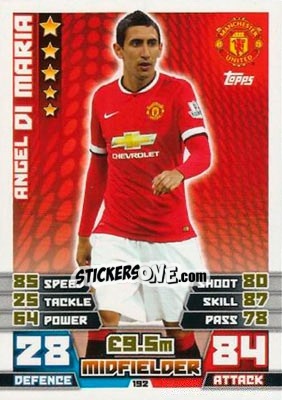 Sticker Ángel Di María - English Premier League 2014-2015. Match Attax n. 192 - Topps