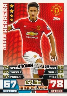 Sticker Ander Herrera - English Premier League 2014-2015. Match Attax n. 195 - Topps