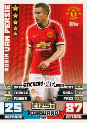 Sticker Robin van Persie - English Premier League 2014-2015. Match Attax n. 197 - Topps