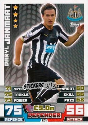 Sticker Daryl Janmaat - English Premier League 2014-2015. Match Attax n. 201 - Topps