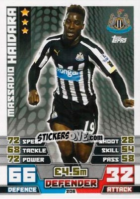 Sticker Massadio Haidara - English Premier League 2014-2015. Match Attax n. 206 - Topps