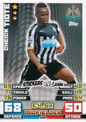 Sticker Cheick Tiote - English Premier League 2014-2015. Match Attax n. 209 - Topps