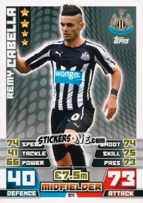 Sticker Rémy Cabella - English Premier League 2014-2015. Match Attax n. 211 - Topps