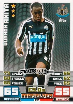 Sticker Vurnon Anita - English Premier League 2014-2015. Match Attax n. 212 - Topps