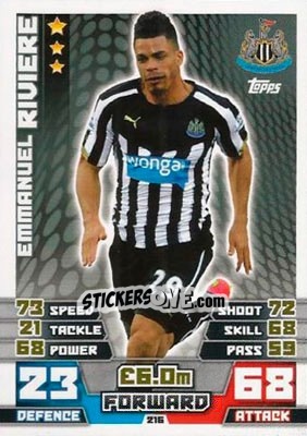Sticker Emmanuel Rivière - English Premier League 2014-2015. Match Attax n. 216 - Topps
