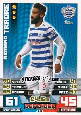 Sticker Armand Traore - English Premier League 2014-2015. Match Attax n. 219 - Topps