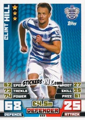 Sticker Clint Hill - English Premier League 2014-2015. Match Attax n. 222 - Topps