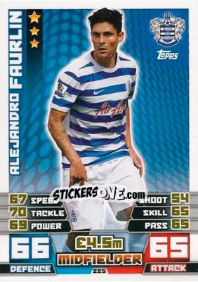 Cromo Alejandro Faurlin - English Premier League 2014-2015. Match Attax n. 225 - Topps
