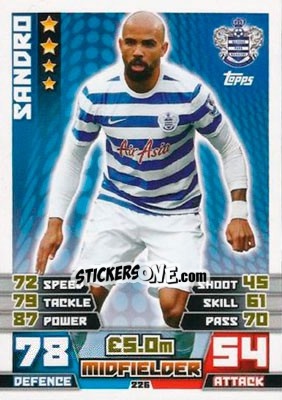 Sticker Sandro - English Premier League 2014-2015. Match Attax n. 226 - Topps