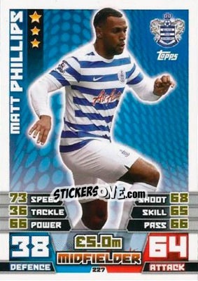 Sticker Matt Phillips - English Premier League 2014-2015. Match Attax n. 227 - Topps