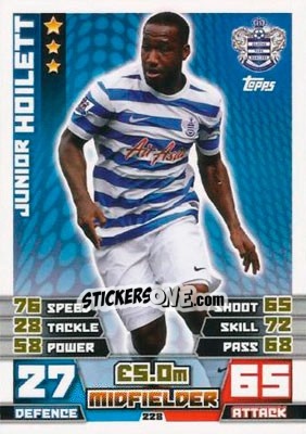 Sticker Junior Hoilett - English Premier League 2014-2015. Match Attax n. 228 - Topps