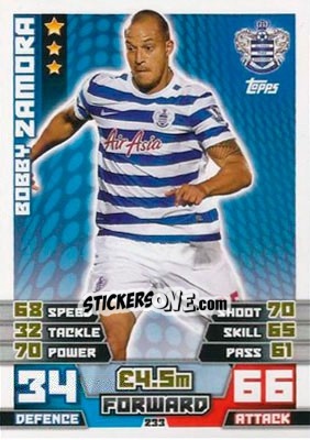 Sticker Bobby Zamora - English Premier League 2014-2015. Match Attax n. 233 - Topps