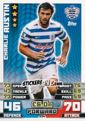 Sticker Charlie Austin - English Premier League 2014-2015. Match Attax n. 234 - Topps
