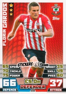 Sticker Florin Gardoș - English Premier League 2014-2015. Match Attax - Topps