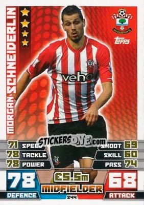 Sticker Morgan Schneiderlin - English Premier League 2014-2015. Match Attax n. 244 - Topps