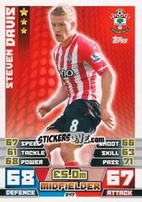 Sticker Steven Davis - English Premier League 2014-2015. Match Attax n. 247 - Topps