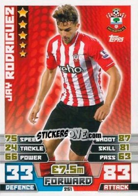 Sticker Jay Rodriguez - English Premier League 2014-2015. Match Attax n. 251 - Topps