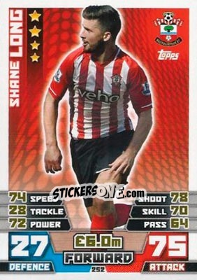 Sticker Shane Long - English Premier League 2014-2015. Match Attax n. 252 - Topps
